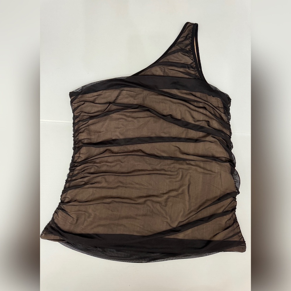 Torrid - Mesh One Shoulder Contrast Lining Top - 3 - Picture 5 of 12